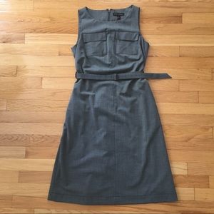 Banana Republic gray belted knee length dress